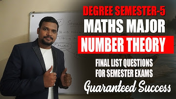 Degree Semester-3 & 5 Classes - 2025 - Maths Major number theory