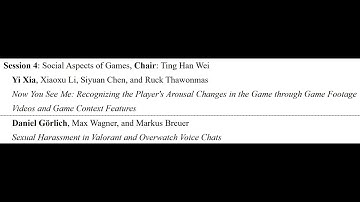 CG 2024: Session 4 "Social Aspects of Games"