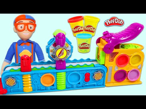 Learning Colors with Blippi & Play Doh Mega Fun Factory Playset | Kids Educational Toy Videos!
