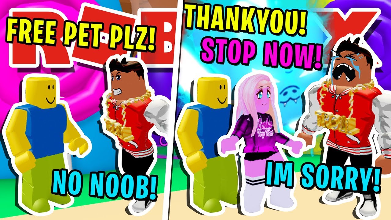 Noob Disguise Trolling Most Hated Bully Then She Made Him Do - how to become a troll for free on roblox youtube