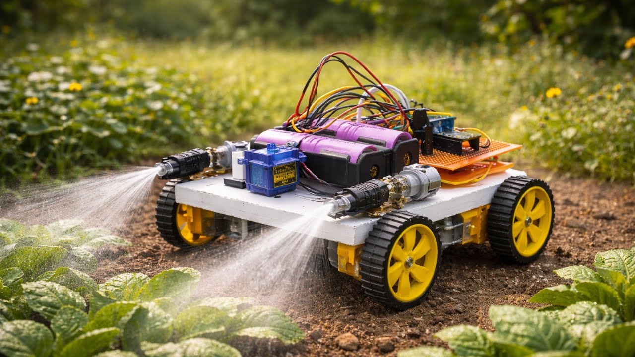 Pesticides spraying robot - YouTube