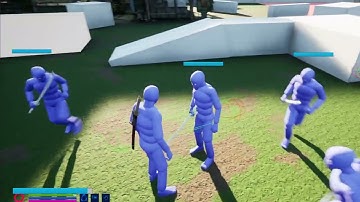 UE5 Katana ALS Testing Enemy AI system Folow player with Ai Jumping from platforms/ Group Attacking