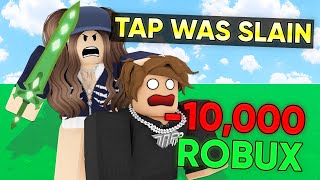 Everytime I DIE, I Give My FRIEND $10,000 ROBUX.. (Roblox Bedwars)