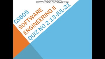 Cs605 Software Engineering Quiz No 2