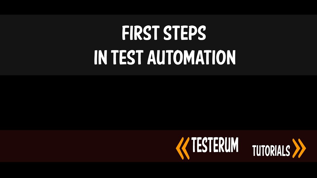First Steps in Test Automation - YouTube
