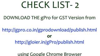 gPro - 000 Check List