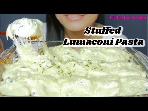 ASMR 咀嚼音?Stuffed Lumaconi Pasta ほうれん草とリコッタチーズのルマコーニ 瑞可塔起司波菜貝殼麵 리코타치즈 시금치 루마코니 먹방 *EATING SOUND*