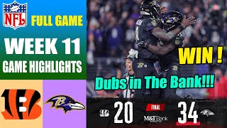 Cincinnati Bengals vs Baltimore Ravens [FULL GAME] WEEK 11 (11\/16\/23) | NFL Highlights 2023