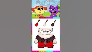 Painting Anger🔥(Inside Out 2) color puzzle game - Smiling Critters Animation #coloring #game #paint