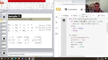 Curso Cálculo Numérico - Modulo 03 - Aula 23 - Método de Gauss-Jacobi: Programa em Python