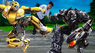 Transformers IRL: Bumblebee Movie vs Megatron Monster Robot School comback Century Gipsy Jaeger