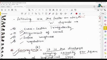 apsc open channel flow class 2 uniform flow