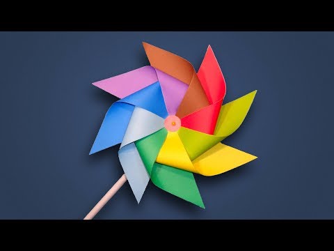 Paper Windmill - How to Make a Rainbow Color Paper (Pinwheel) for Craft Creators DIY Tutorial