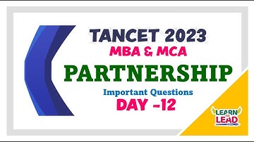 PARTNERSHIP  Important Shortcuts  | TANCET 2023 | MBA & MCA | Day 12 #tancet2023 #tancetonlinelcass