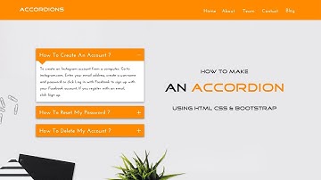 How To Create An Accordions In Website Using HTML CSS Bootstrap