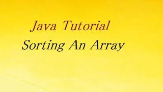 Java Program to Sort Array in Ascending Order