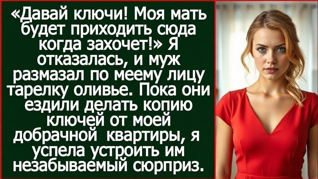 Давай ключи от своей квартиры! Моя мать будет приходить сюда когда захочет! Заорал муж