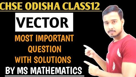 Vector Class12 Chse Odisha || Most Important Questions || #chse #msmathematics