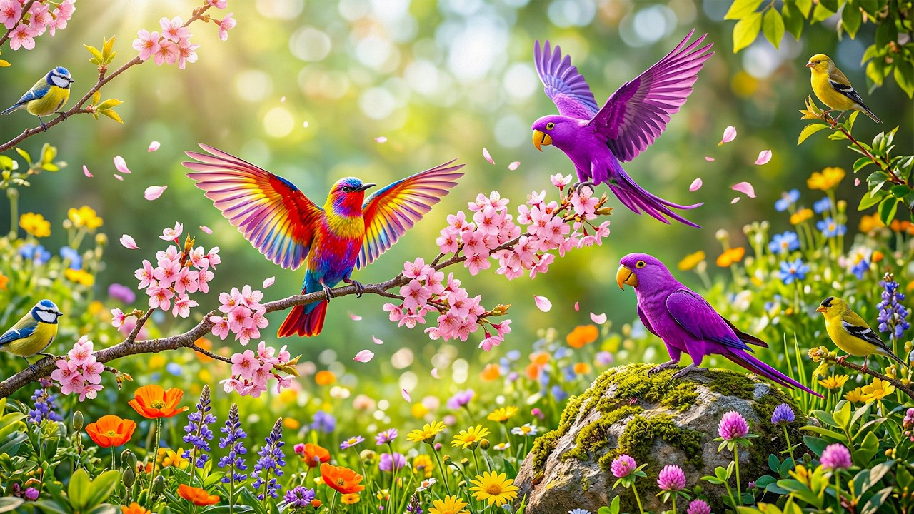 🕊 Spring Bird Sounds with Gentle Piano 🎹 Calming Nature Ambience for ...