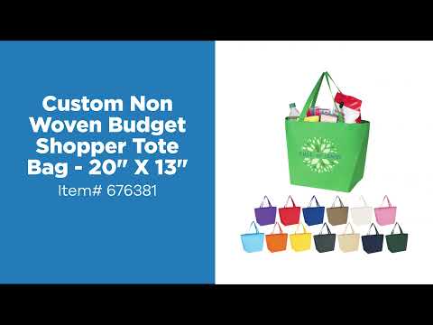 Logo Budget Non-Woven Shopper Tote Bags (Quick Ship)