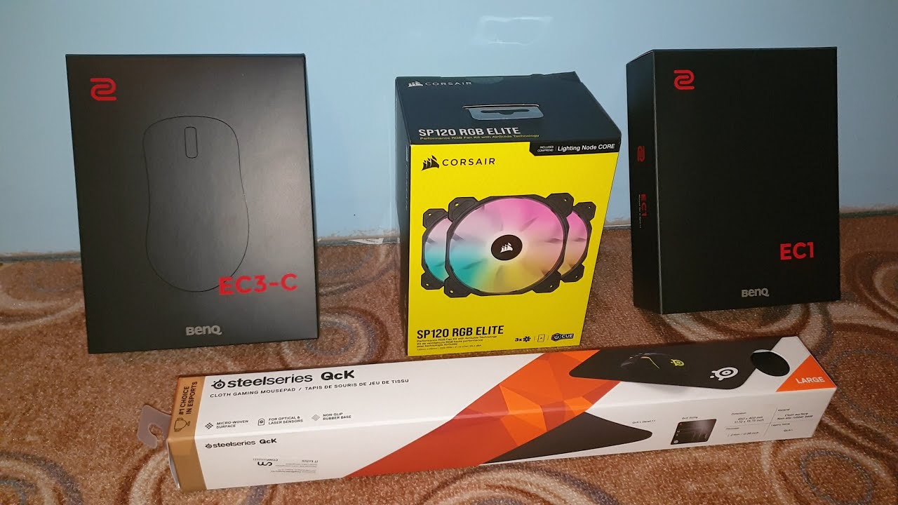 My NEW Peripherals + FAN Corsair iCUE SP120 RGB ELITE Triple Pack Black + Lightning Node Core