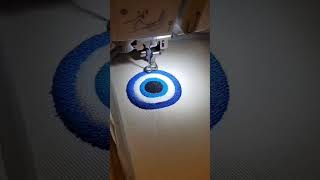 embroidering an iron-on patch - #shorts #embroidery #patch #evileye