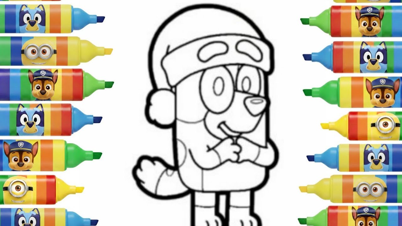 Bluey Drawing and Coloring for Kids | Kids Drawing Tutorial