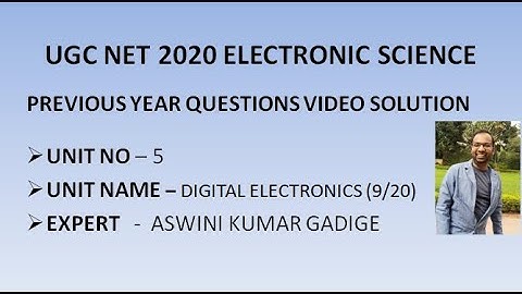 UGC NET JUNE 2019 ELECTRONIC SCIENCE | DIGITAL ELECTRONICS