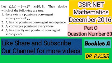 Question number 63 CSIR NET MATH Dec 2016 Part C Booklet A|QN 63 NET Math Dec 2016 @MathsLover2023