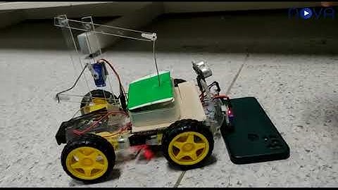Line Follower Robot with garbage detection and 4 bar mechanism