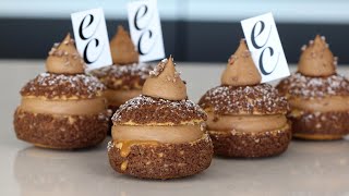 Choux crujiente de Chocolate y Caramelo salado / Crunchy Choux with Chocolate and salted Caramel.