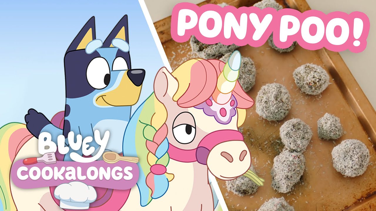 Play: Bluey Cookalongs: Chocolate Pony Poo: a proper recipe, dressed up in toilet humour kids adore