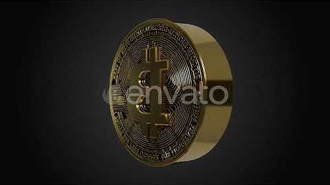 Golden Rotating Bitcoin Symbol - 4K | Motion Graphics - Envato elements