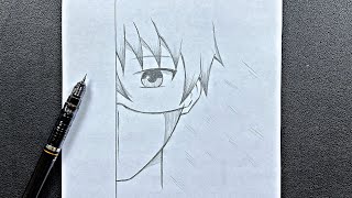 Easy Anime Drawing with pencil sketch / How to draw anime boy wearing a  mask #DrawingTutorial 