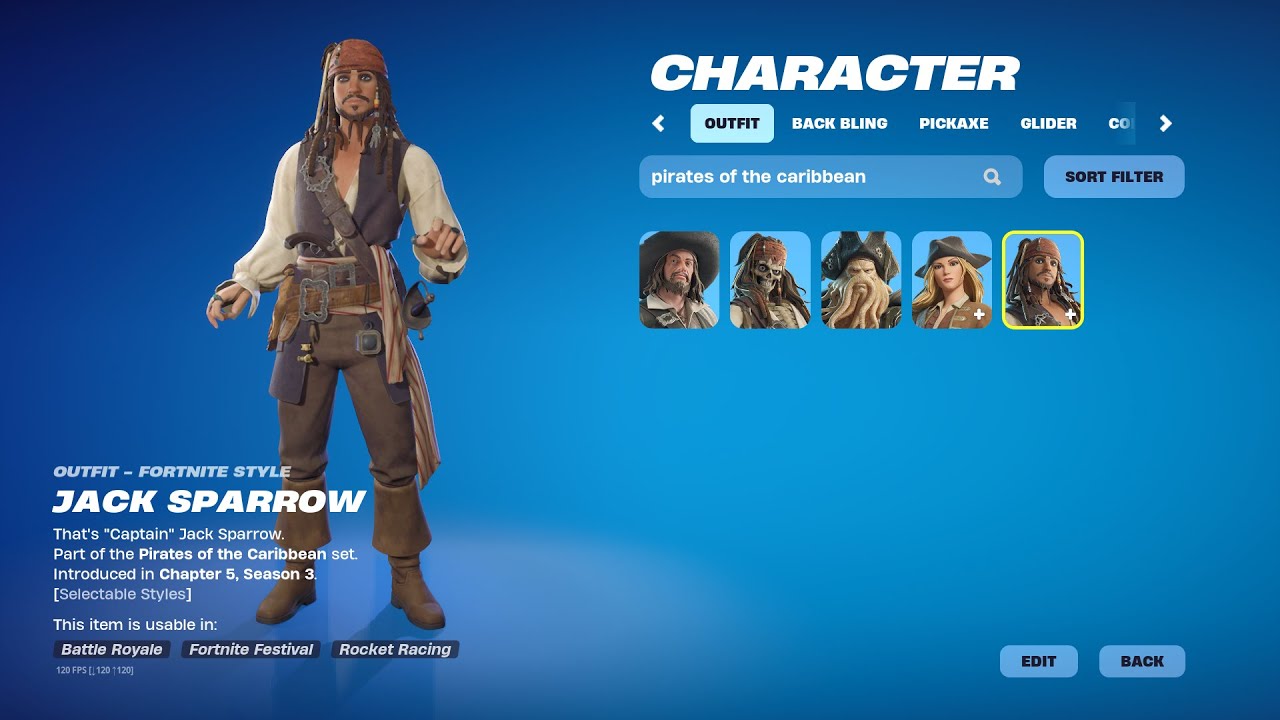 ALL *NEW* PIRATES OF THE CARIBBEAN SKINS IN FORTNITE YouTube