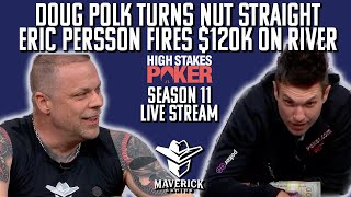 @DougPolkPoker Nut Straight On Turn, Eric Persson Raises 120K on River @PokerGO