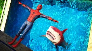 GTA 5 Epic Ragdolls | Spider-Shark vs SPIDERMAN ep.2 (Funny Moments) screenshot 5