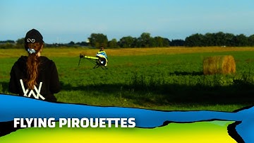 RC helicopter practicing - flying pirouettes