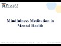 Mindfulness Meditation In Mental Health