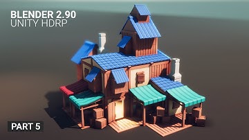 MODULAR Low Poly HOUSE (Speed Modeling) Blender to Unity | 3d Game Asset | Game-ready (Part 5)