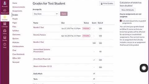 Canvas LMS: How to hide student averages in the grade book