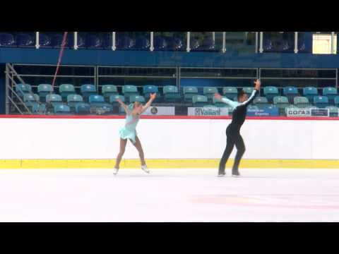 ISU 2014 Jr Grand Prix Zagreb Pairs Short Program Olivia ALLAN / Austin HALE USA