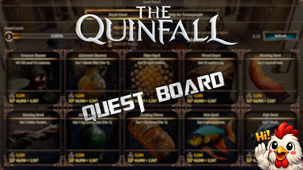 Quinfall Quest Board – Fastest Way to Gain EASY EXP