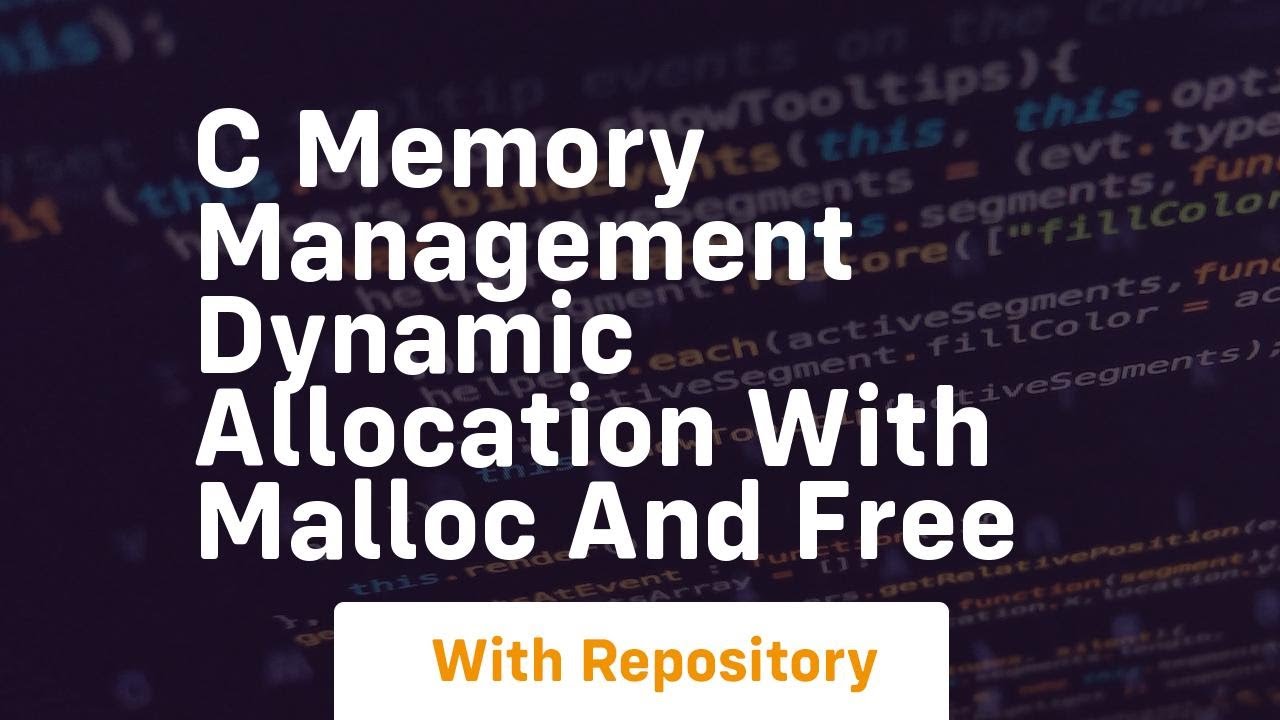 c memory management dynamic allocation with malloc and free - YouTube