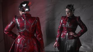 Making A Red Jacquard Jacket & Partlet