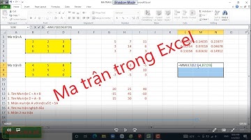 Bài tập về hàm tính toán Ma trận trong excel