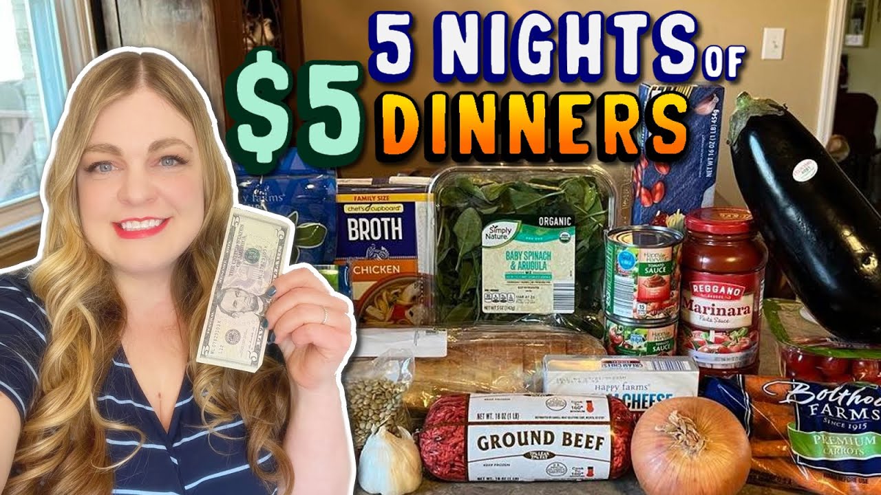 Budget Meal Plan-5 Nights of $5 Dinners - YouTube