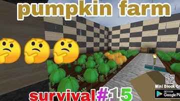 making pumpkin farm in mini block craft Survival || #15 ||#kbcraft