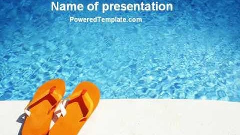 Slippers On A Pool Skirting PowerPoint Template by PoweredTemplate.com