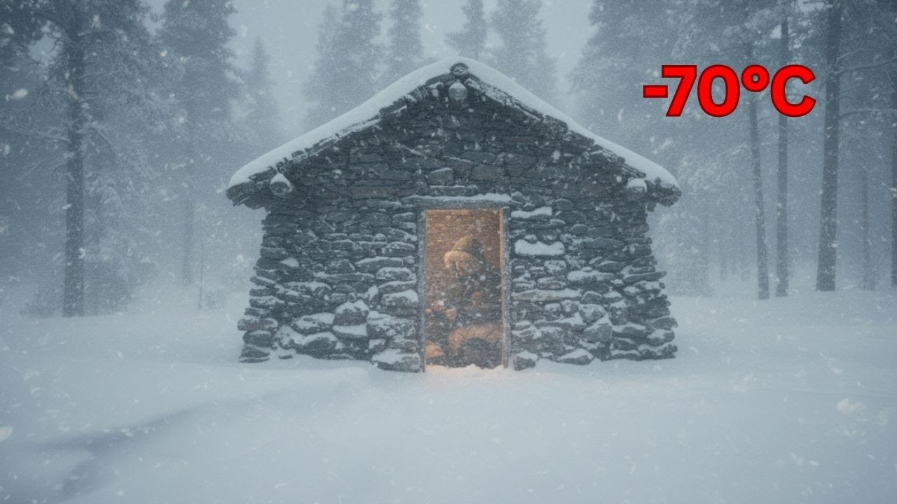 Building a Warm and Cozy Shelter for Survival, 100 Days of Survival in ...